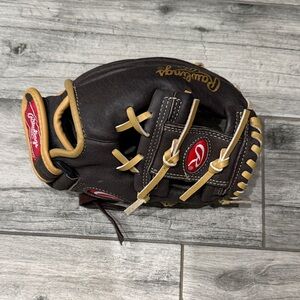 Youth Rawlings Dark Brown and Cream Baseball Glove